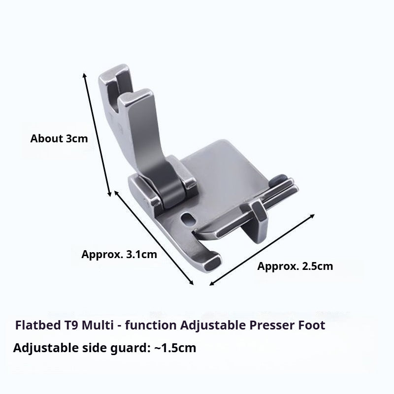1839★ T9 Adjustable Hemming Presser Foot for Flat-Bed Sewing Machines ★