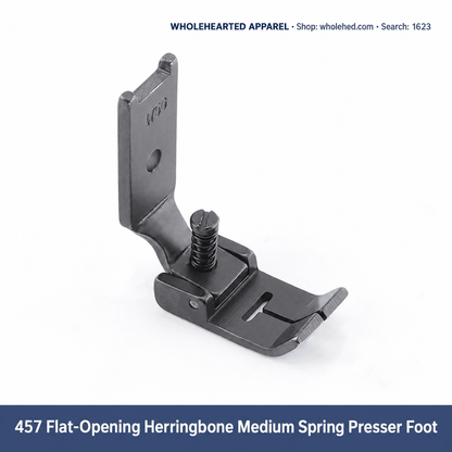 1623★ All-Steel Spring Presser Foot for Herringbone Sewing Machines, Flat-Opening and Forked Styles, Small/Medium/Large