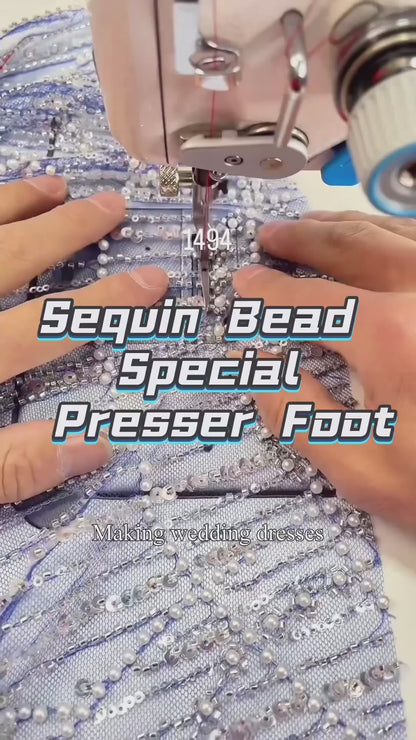 1494★  Special presser foot for bead edge sequined wedding dress fabric, eliminating the time to knock beads and replenish beads, sewing machine accessories**