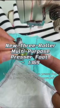 1369★  New three-in-one universal roller presser foot Three-roller presser foot Multi-function adjustable left and right unilateral presser foot 3671K
