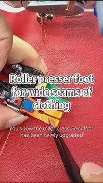 1016★  Upgraded version of wide gap flat car plastic roller presser foot does not eat cloth, does not rush cloth pressing line, thick and thin universal wheel presser foot
