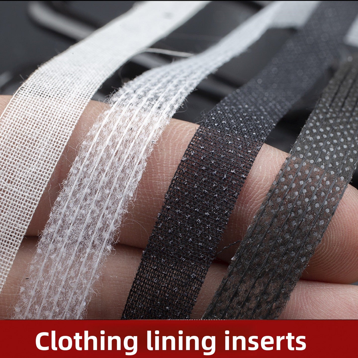 3918 1 cm de ancho, inserto para ropa, tira de forro de seda recta, tira de forro de grano recto, ajuste anti-tejido, anti-deformación, no elástico