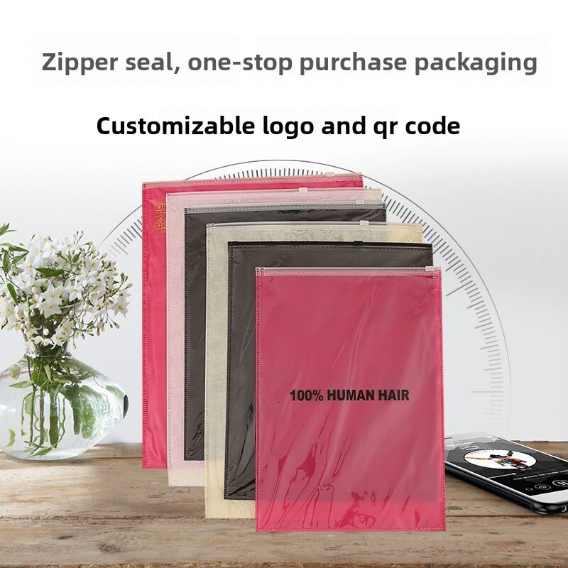 3227★  Non-woven zipper bag Transparent packaging bag Portable self-sealing bag Portable custom logo clothes storage sealing bag