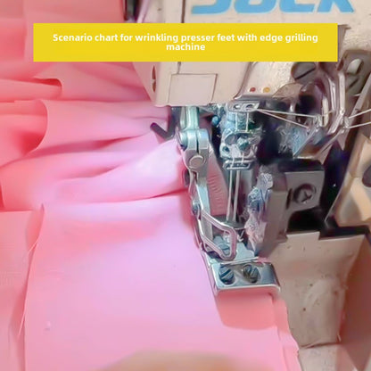 1510★  Four-wire and five-wire edge copying machine, discounted wrinkle-shrinking presser foot, upper flat and lower wrinkle double-layer process, all-steel edge locking machine accessories