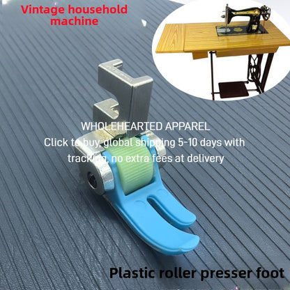 1521★  Old-fashioned household sewing machine plastic roller presser foot butterfly flyer brand pedal sewing machine accessories are universal in thickness