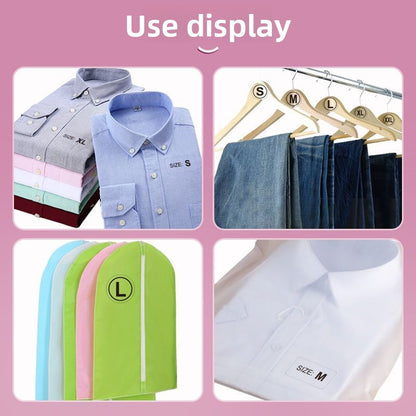 3226★  Transparent size sticker sticker clothing M S L XL XXL pants shoes and hats shoe box round self-adhesive children's clothing