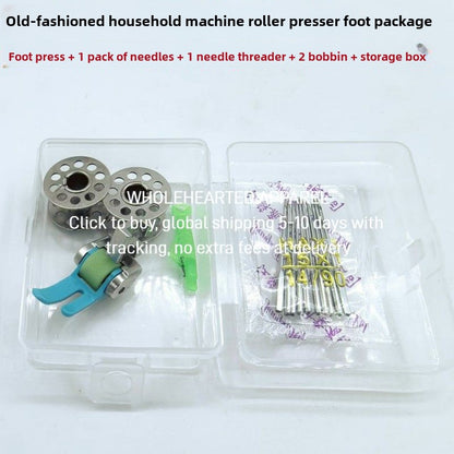 1521★  Old-fashioned household sewing machine plastic roller presser foot butterfly flyer brand pedal sewing machine accessories are universal in thickness