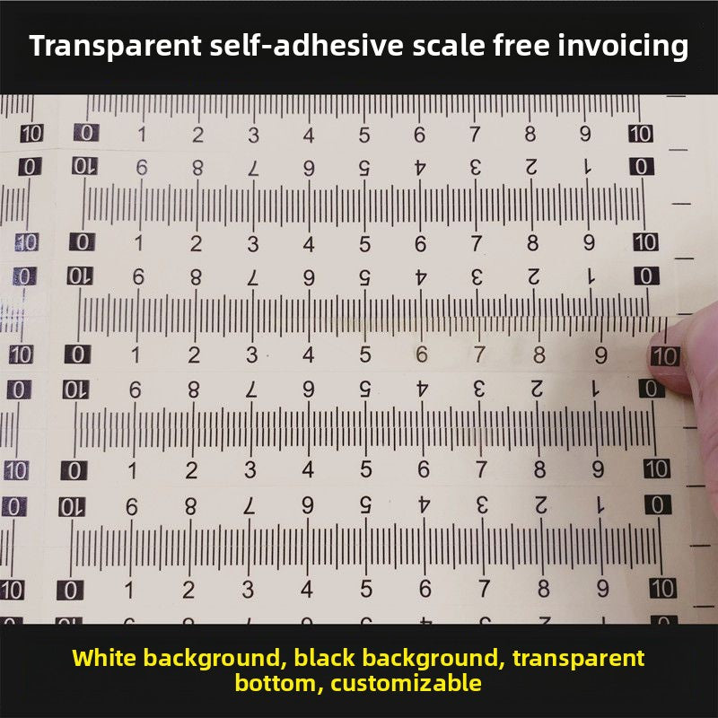 1603★  [Transparent self-adhesive] Self-adhesive transparent self-adhesive scale sticky waterproof medium sub-scale scale sticker free shipping can be customized PVC sticker