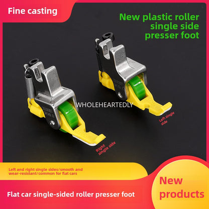 1004★ flat car new Teflon plastic roller unilateral presser foot JY36 unilateral upper zipper presser foot sewing machine accessories