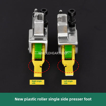 1004★ flat car new Teflon plastic roller unilateral presser foot JY36 unilateral upper zipper presser foot sewing machine accessories
