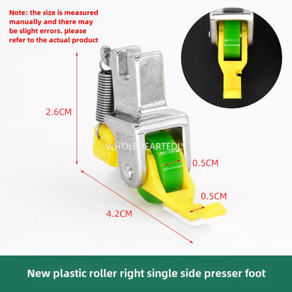 1004★ flat car new Teflon plastic roller unilateral presser foot JY36 unilateral upper zipper presser foot sewing machine accessories