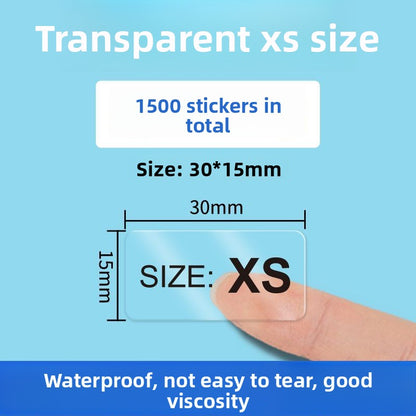 3226★  Transparent size sticker sticker clothing M S L XL XXL pants shoes and hats shoe box round self-adhesive children's clothing