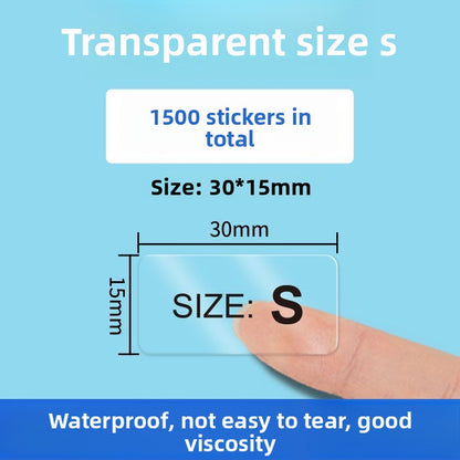 3226★  Transparent size sticker sticker clothing M S L XL XXL pants shoes and hats shoe box round self-adhesive children's clothing