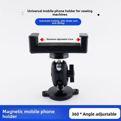 1698★  New sewing machine universal mobile phone holder magnetic suction anti-vibration rotatable horizontal and vertical screen adjustment bracket sewing accessories