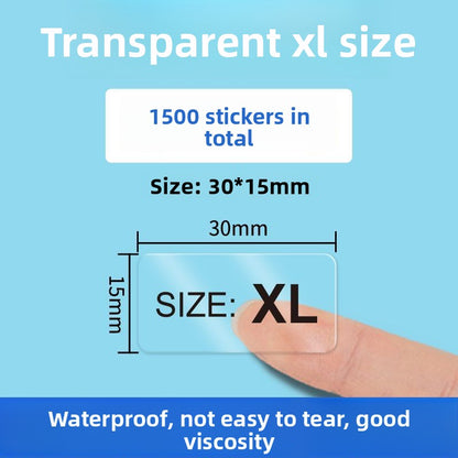 3226★  Transparent size sticker sticker clothing M S L XL XXL pants shoes and hats shoe box round self-adhesive children's clothing
