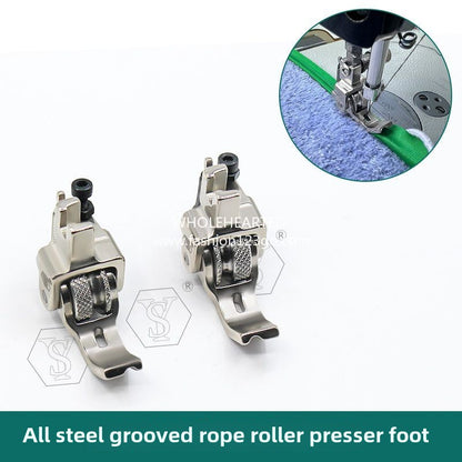 1094★  [New] Boutique all-steel roller with embedded rope presser foot Flat car with slot embedded rope tooth strip presser foot