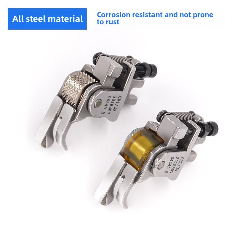 1477★  New flat car roller high and low presser foot stop pressure line leather cotton-padded coat thick material thin material adjustable wheel presser foot