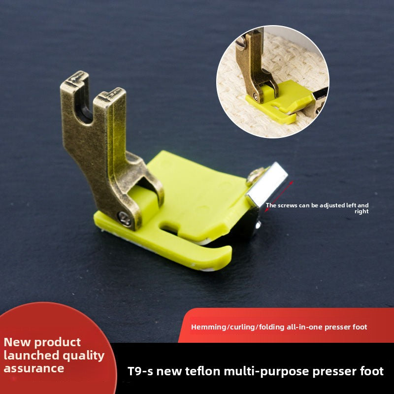 1639★  New T9-S plastic Teflon presser foot computer flat car rib crimping edge folding multi-purpose presser foot sewing accessories