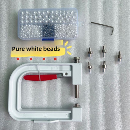 1583★  Portable handmade set bead machine hand-pressed rhinestone non-porous ABS imitation pearl four-claw nail DIY jewelry accessories