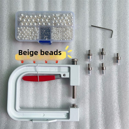 1583★  Portable handmade set bead machine hand-pressed rhinestone non-porous ABS imitation pearl four-claw nail DIY jewelry accessories