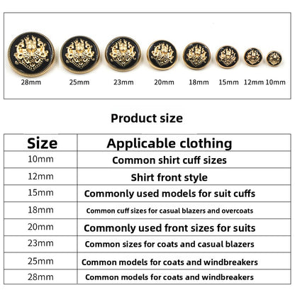 3414★  Coat buttons round suit woolen jacket metal buttons women's trench coat British versatile women's and men's suits buttons