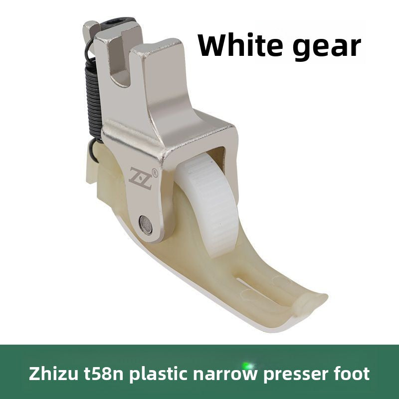 1683★  Smart foot new flat car plastic upper zipper roller presser foot T58N pressing line 0.3 small presser foot narrow wheel presser foot