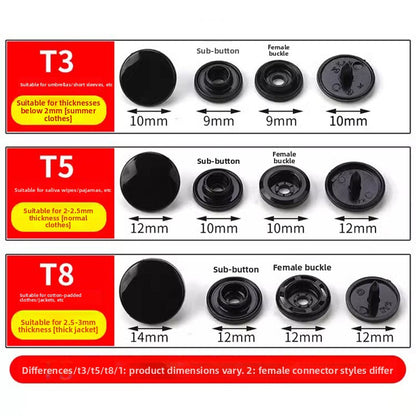 3412★  Button buttons Raincoat hidden buttons Plastic four-in-one buttons Children's overalls Pants Mother buttons Clothes Children's women's snap buttons