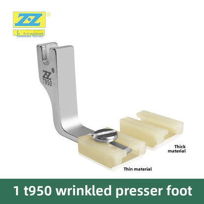 1591★  Plastic wrinkle presser foot flat car upgrade Teflon presser foot thickness universal two-in-one wrinkle reduction and discount