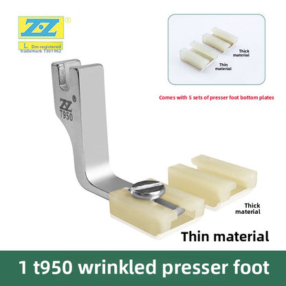 1591★  Plastic wrinkle presser foot flat car upgrade Teflon presser foot thickness universal two-in-one wrinkle reduction and discount