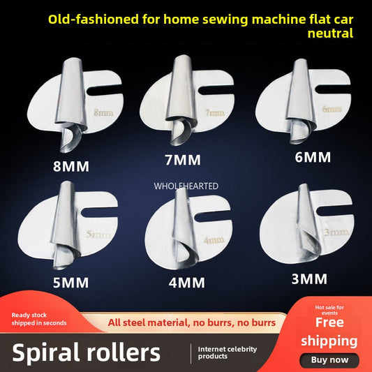 1074★Household vintage sewing machine, universal computer flatbed, spiral rolling edge maker for handmade towel rolling edge pull tube