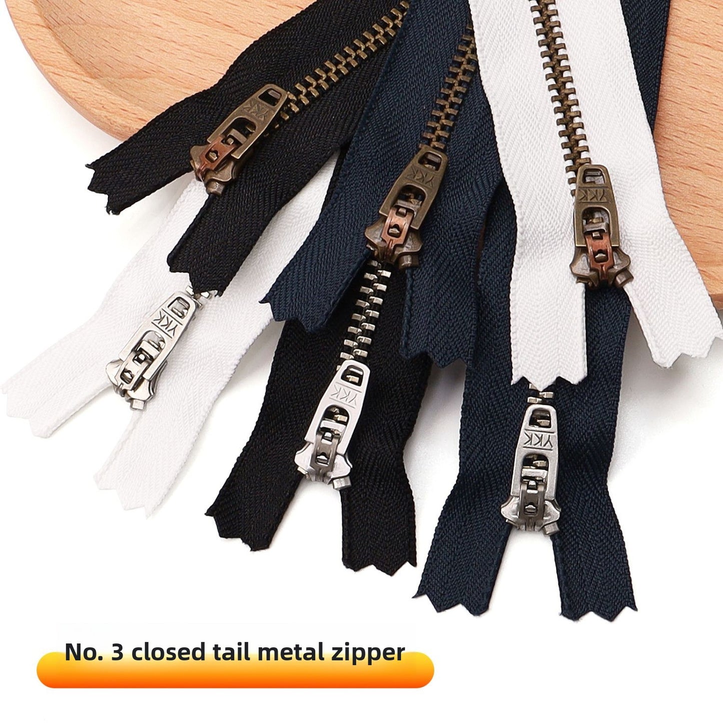 3068  Zipper No. 3 bronze closed tail spring head work size tail with strong locking pants placket zipper special ykk