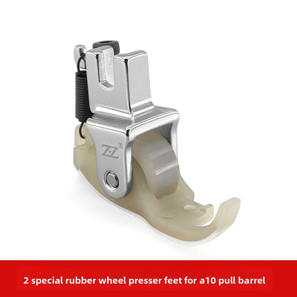 1617★  New flat car A10 pull cylinder special presser foot roller plastic presser foot hemming device wheel Teflon baseplate