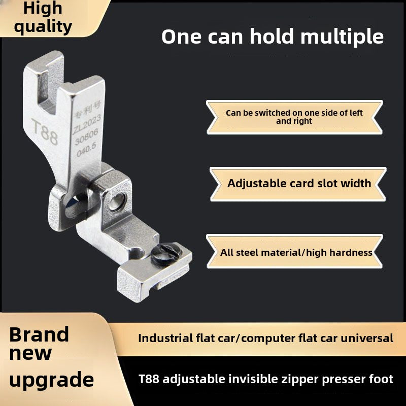 1481★  New flat car T88 adjustable multi-functional invisible zipper presser foot, computer flat car with zipper unilateral presser foot