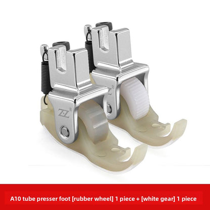 1617★  New flat car A10 pull cylinder special presser foot roller plastic presser foot hemming device wheel Teflon baseplate
