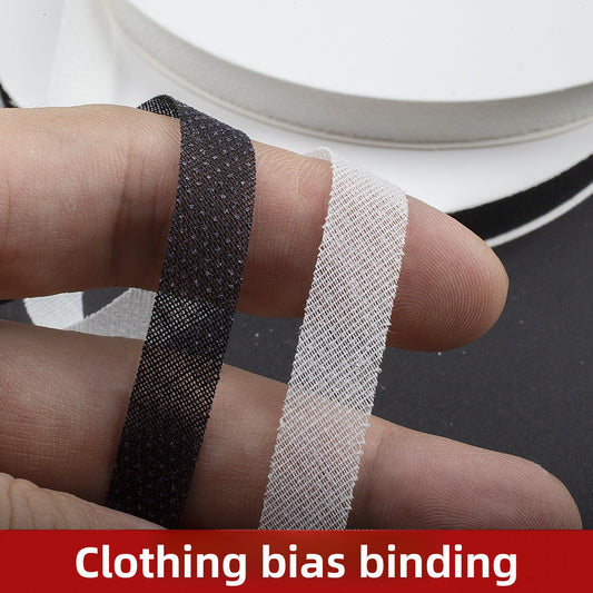 3917 Tira de forro de seda oblicua de un solo lado de 1 cm de ancho para ropa, tira de inserción de sarga, escote microelástico, anillo de manga, tira de forro adhesiva antideformación
