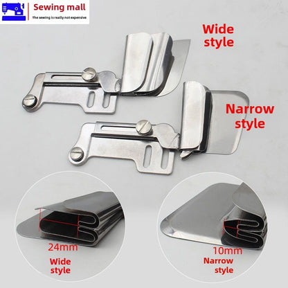 1518★  Industrial sewing machine flat car sewing tube, upper and lower double-layer fabric alignment adjustment straight wire hemming device