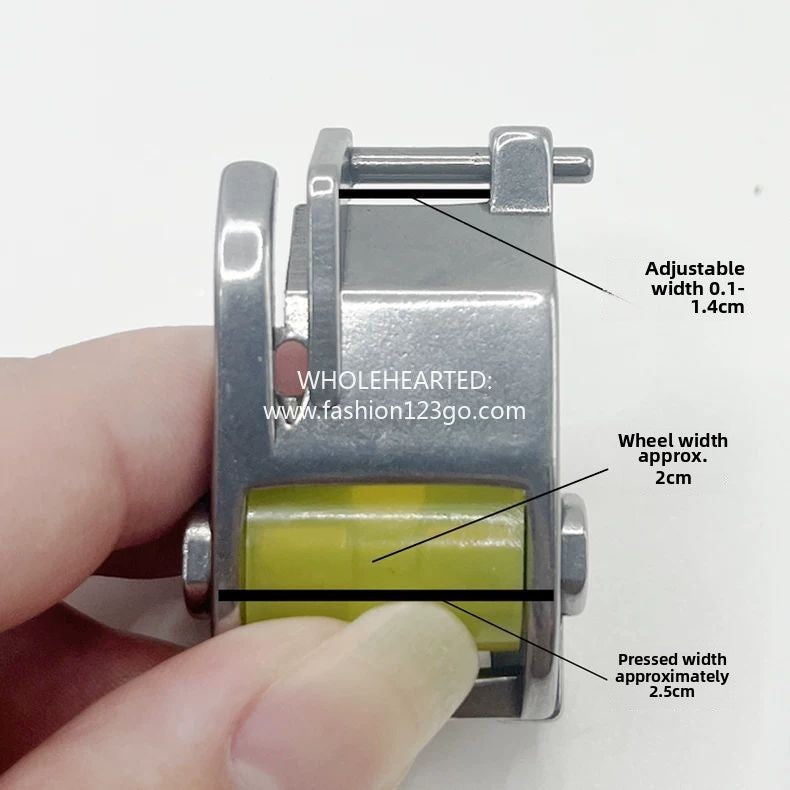 1095★  New T9 hemming roller presser foot width adjustable upper trousers collar shirt flat car does not twist wheel presser foot