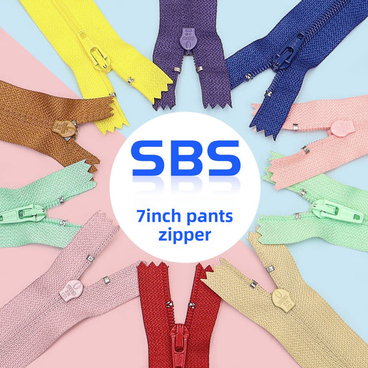 3067  7 inch SBS nylon zipper placket pocket zipper 18 cm net length 20 cm whole length 100 pieces 1 pack