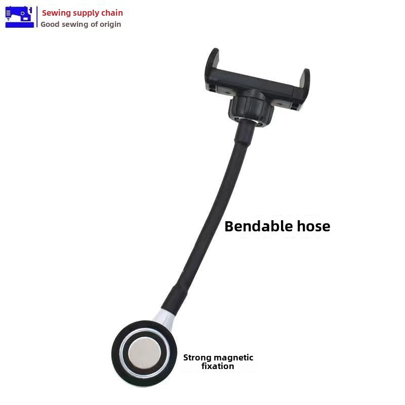 1437★  [New] Shockproof sewing machine Universal mobile phone holder Flat car Magnet fixing clip Edge locking machine Ham car rotation