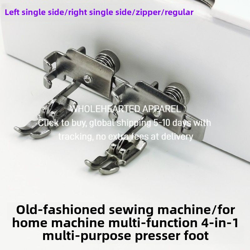 1525★  Household old-fashioned sewing machine presser foot 4 with universal presser foot unilateral bilateral invisible zipper multi-functional presser foot free shipping