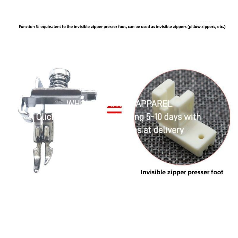 1525★  Household old-fashioned sewing machine presser foot 4 with universal presser foot unilateral bilateral invisible zipper multi-functional presser foot free shipping