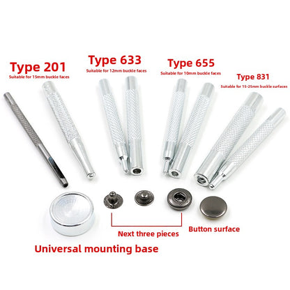 3407★  Denim jacket four-in-one button, button nailing tool, metal hidden button, invisible snap button for clothes, sub-mother button, snap button.